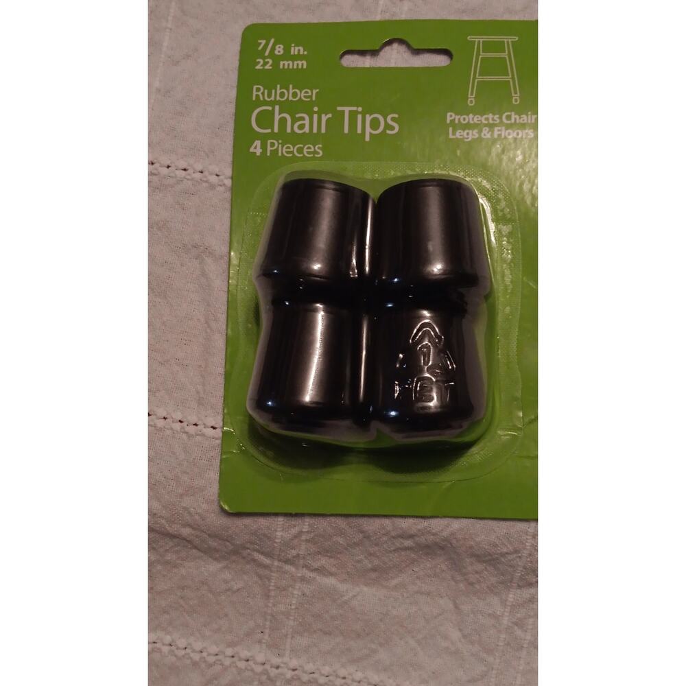 Waxman Rubber Chair Leg Tips 7/8 in 22 mm Black 4 Pieces Protects Floors